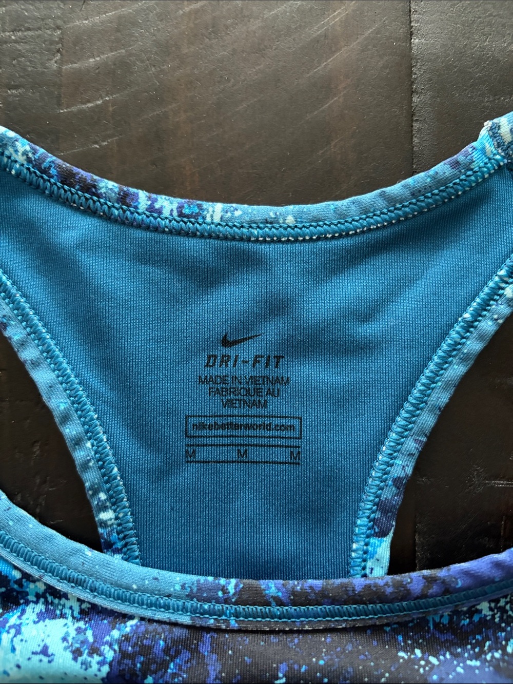 Nike Blue & Purple Abstract Racerback Sports Bra - Picture 2 of 3